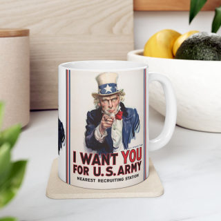 Uncle Sam I Want You Poster Mug | Ceramic Coffee Cup, Patriotic USA Design 14