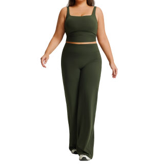 Women's Straight-Cut Outdoor Yoga Suit Set 3