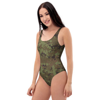 One-piece swimsuit, digital green camo 10
