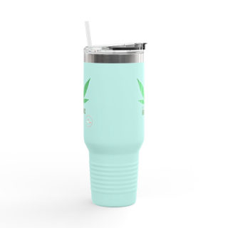 Organic cannabis leaf travel mug, 40oz insulated tumbler 6