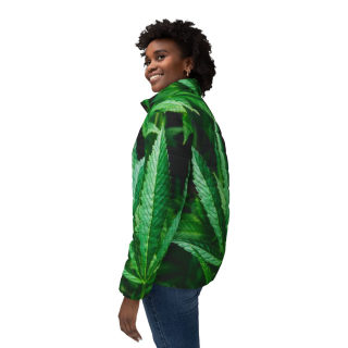 Marijuana Leaf Puffer Jacket | Cannabis Leaves All Over Print 5