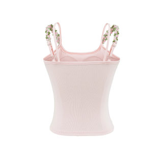 Flower Pad Knit Strap Top | Women's Slim Fit Streetwear 3