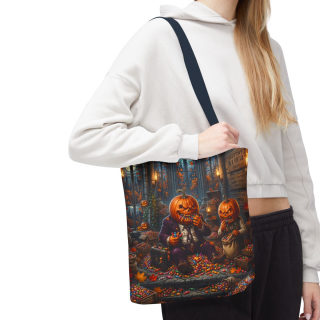 Jack-o'-Lantern Candy Haul Tote Bag | Halloween Pumpkin Scene 102