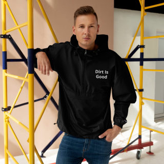 Embroidered Champion Packable Black Jacket "Dirt Is Good" 12