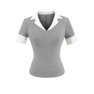Slim Fit Short Sleeve T-Shirt | Color Block Crew Neck 2