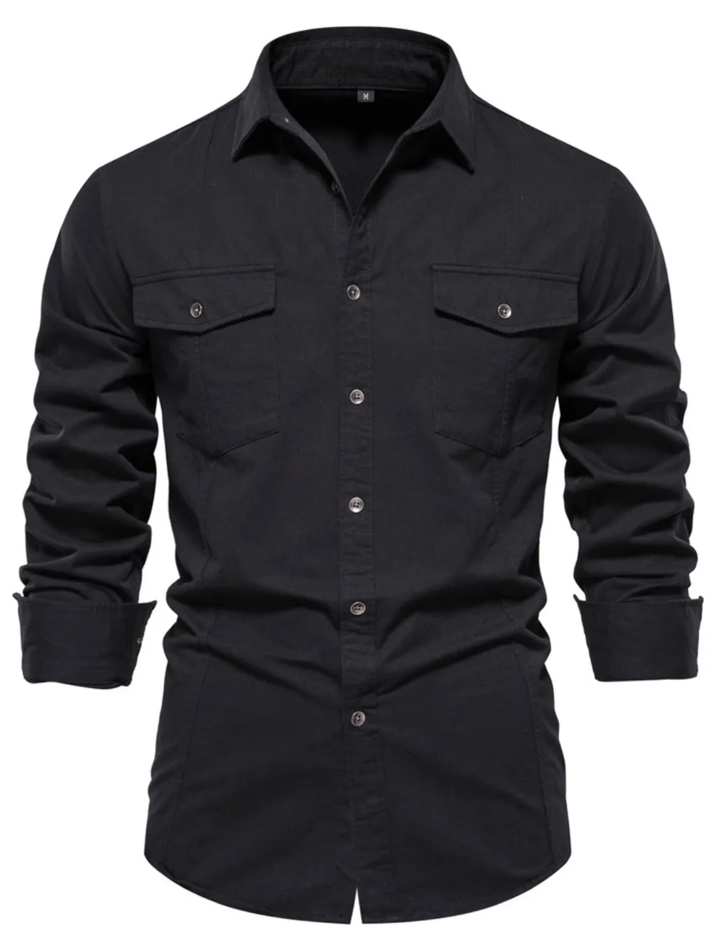 Men's Button-Down Collared Shirt | Slim Fit Solid Color 6