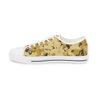 Gold Splatter Pattern Men's Low-Top Sneakers | Abstract Paint Design 8