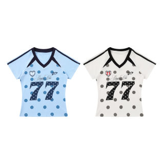 Chic Color-Block Cropped Top | Badge Embroidery Baseball Style 4
