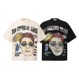 Cartoon Character Print Round Neck Short Sleeve T-Shirt | American Retro 5