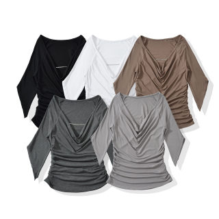Slim Fit One-Shoulder Flared Sleeve Top