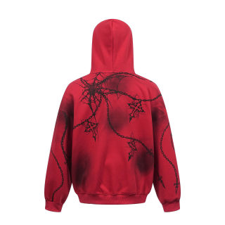 Streetwear Distressed Chain Cross Hoodie | Unisex Pullover 4