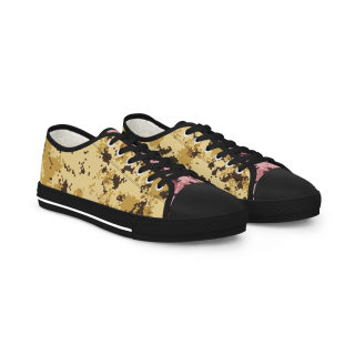 Gold Splatter Pattern Men's Low-Top Sneakers | Abstract Paint Design 3