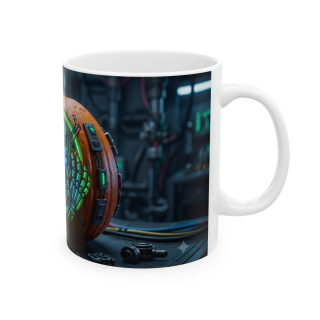 Neon Cyberpunk Pumpkin Skull Mug | Ceramic Coffee Cup 7