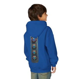 Glowing Cyber Pumpkin Kids Hoodie 75