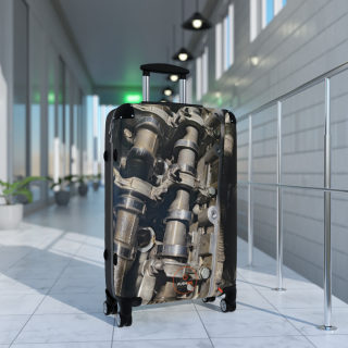 Car Camshaft Print Suitcase | Travel Luggage with Engine Part Motif 8