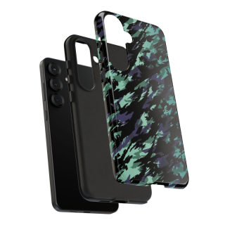 Teal Black Abstract Camo Phone Case 188