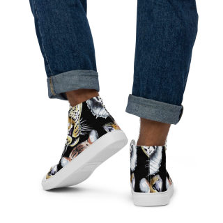 Men's High-Top Canvas Shoes "Lion Print" 2