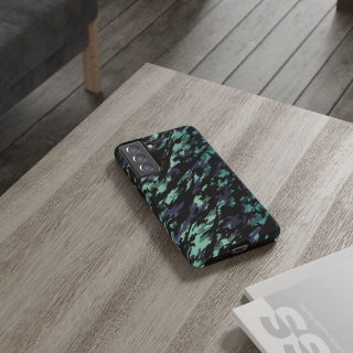Teal Black Abstract Camo Phone Case 98