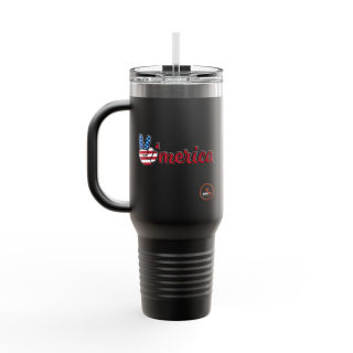 'Merica Peace Hand travel mug, 40oz insulated tumbler 28