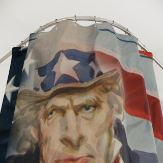 Uncle Sam pointing Shower Curtain | American Flag Patriotic Bathroom 3