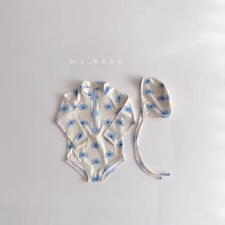 Floral one-piece swimsuit (long-sleeve) 3