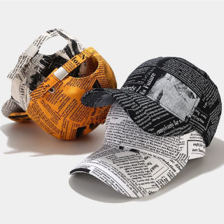 Retro Newspaper-Print Baseball Cap