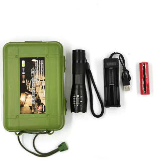 a100 Handheld LED Flashlight | Rechargeable Telescopic Zoom, T6/L2 3
