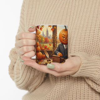 Pumpkin Head Banker Mug | Halloween Fall Autumn Ceramic Coffee Cup 16