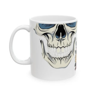 Skull and Roses Ceramic Mug | Floral Skull Coffee Mug 7