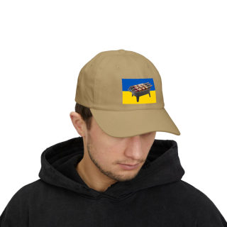 Grill Skewers on Blue Yellow Flag Dad Cap | BBQ Ukraine Baseball Hat 47
