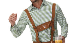 German Oktoberfest Costume Set | Plaid Shirt & Suspender Pants 6
