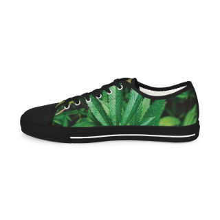 Green Succulent Print Men's Low-Top Sneakers | Aloe Plant Pattern 8