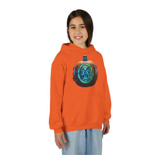 Glowing Cyber Pumpkin Kids Hoodie 38