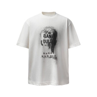 Sanskrit Letter Cross Print Distressed T-Shirt