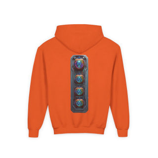 Glowing Cyber Pumpkin Kids Hoodie 54
