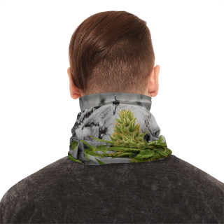 Cannabis Bud in Snow Neck Gaiter | Winter Neck Gaiter With Drawstring 9