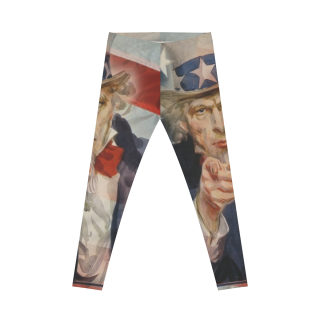 Uncle Sam Pointing leggings | Patriotic American flag all-over print 2