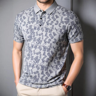 Trendy Letter Print Short Sleeve Polo Shirt | Large Size Casual 3