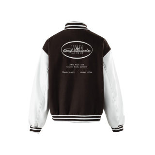 Embroidery Splicing Baseball Jacket | Unisex Loose Fit 4