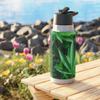Cannabis Leaf Pattern Tumbler | 32oz Water Bottle 6