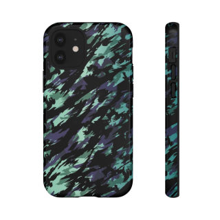 Teal Black Abstract Camo Phone Case 22