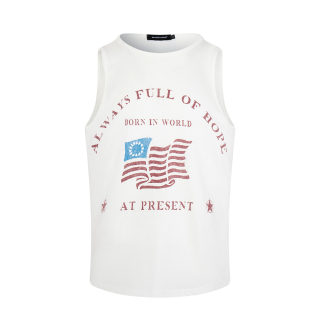 Letter Print Round Neck Men's Vest | Sleeveless Top