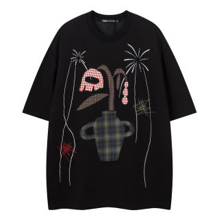 Cartoon Print Casual Round Neck T-Shirt 2