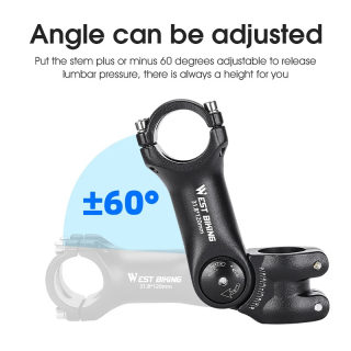 Adjustable Bicycle Handlebar Stem | 60° Angle Aluminum Alloy Riser 3