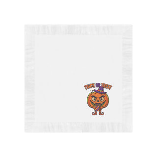 Jack-o'-Lantern Trick or Treat Napkins | Halloween Paper Cocktail Napkins 4