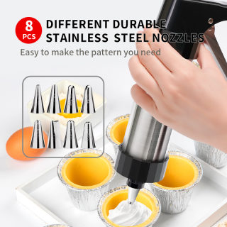 Cookie Press Gun Set | Stainless Steel Baking & Cream Piping Tool 3