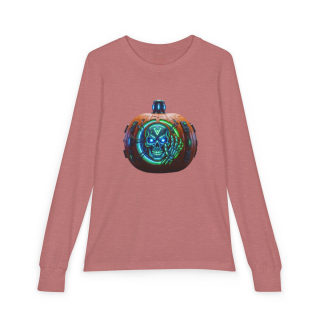 Skull Pumpkin 'No Tricks' Long Sleeve Kids Tee 2
