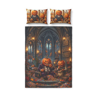 Jack-o'-Lantern Family Halloween Quilt Cover Set 2