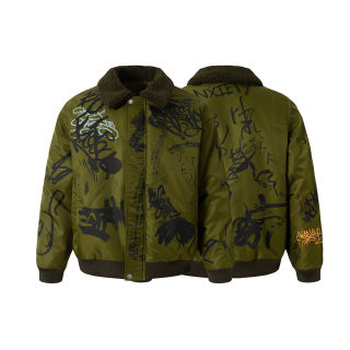 Retro Padded Jacket | Solid & Floral Pattern 5