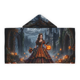 Victorian Pumpkin Princess Youth Hooded Towel | Halloween Castle Jack-o'-Lanterns 2
